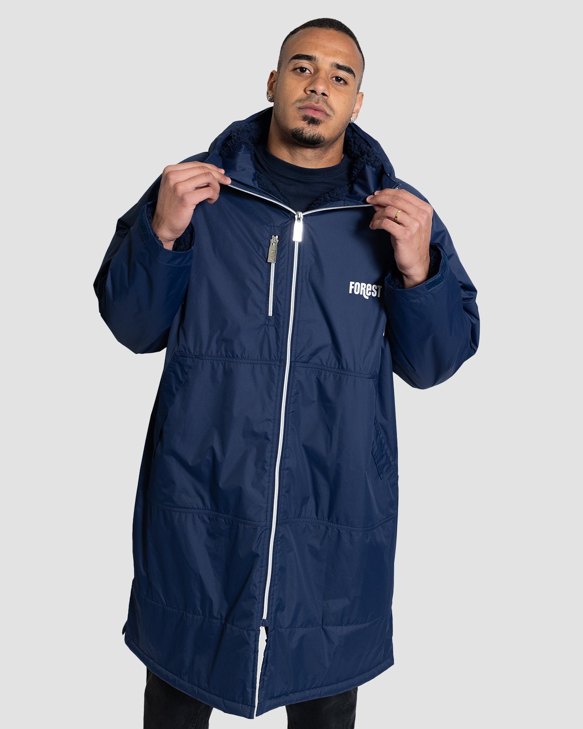 NFFC Navy Sherpa Lined Changing Robe