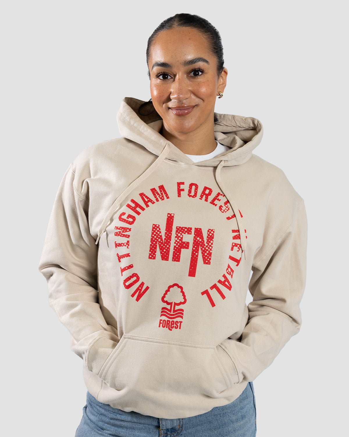 NFN Natural Circle Print Hoodie
