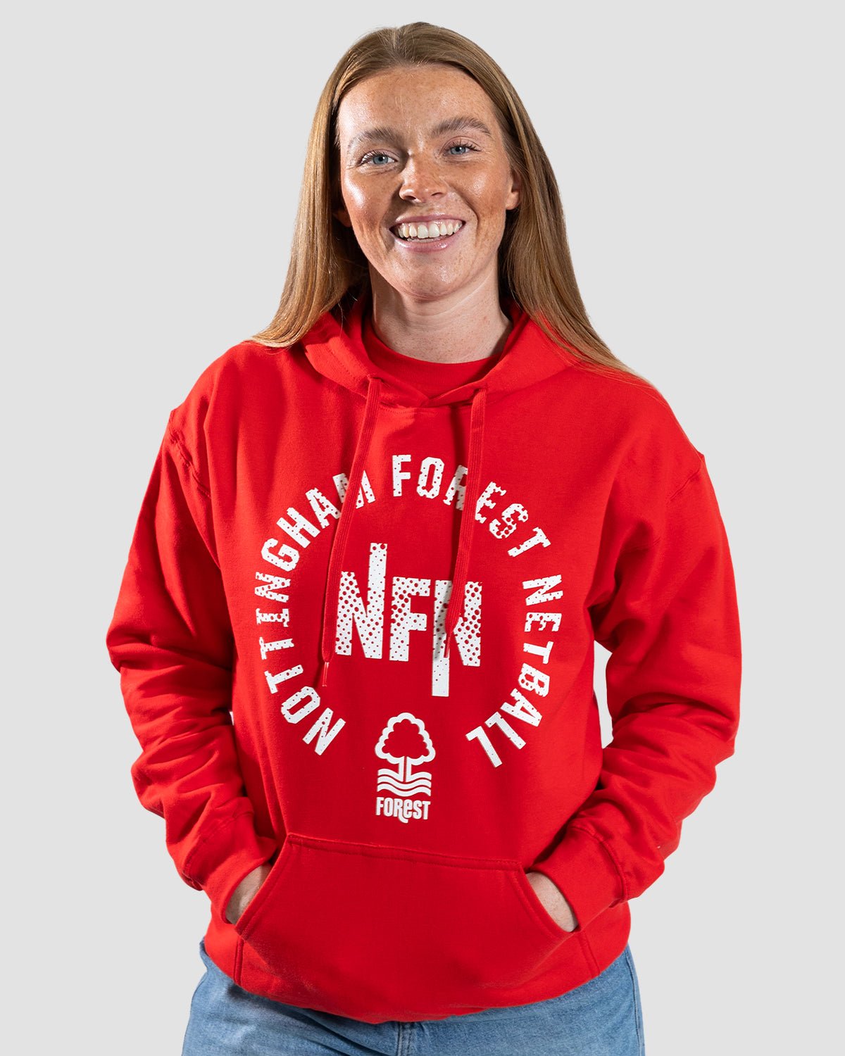 NFN Red Circle Print Hoodie
