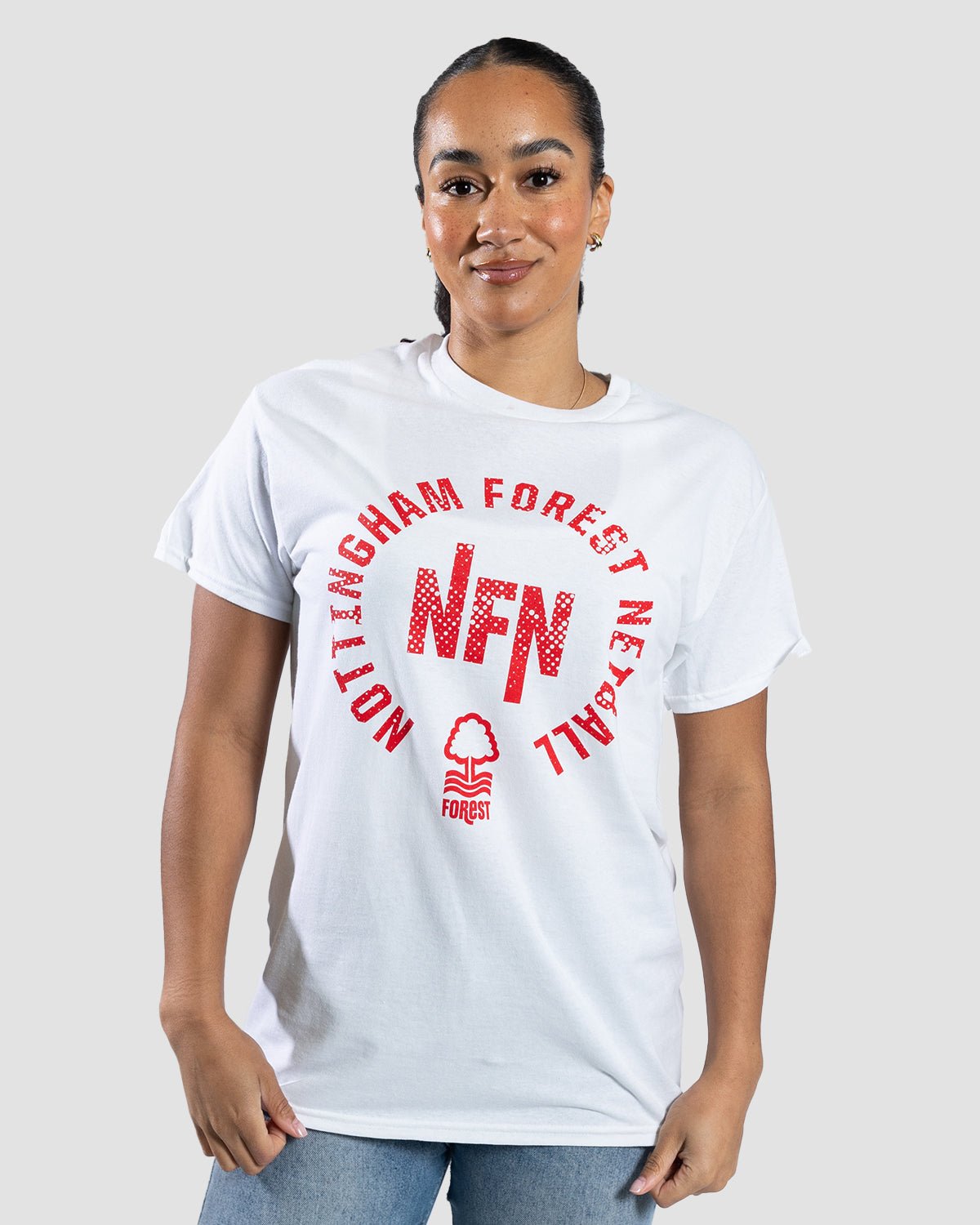 NFN White Circle Print T-Shirt