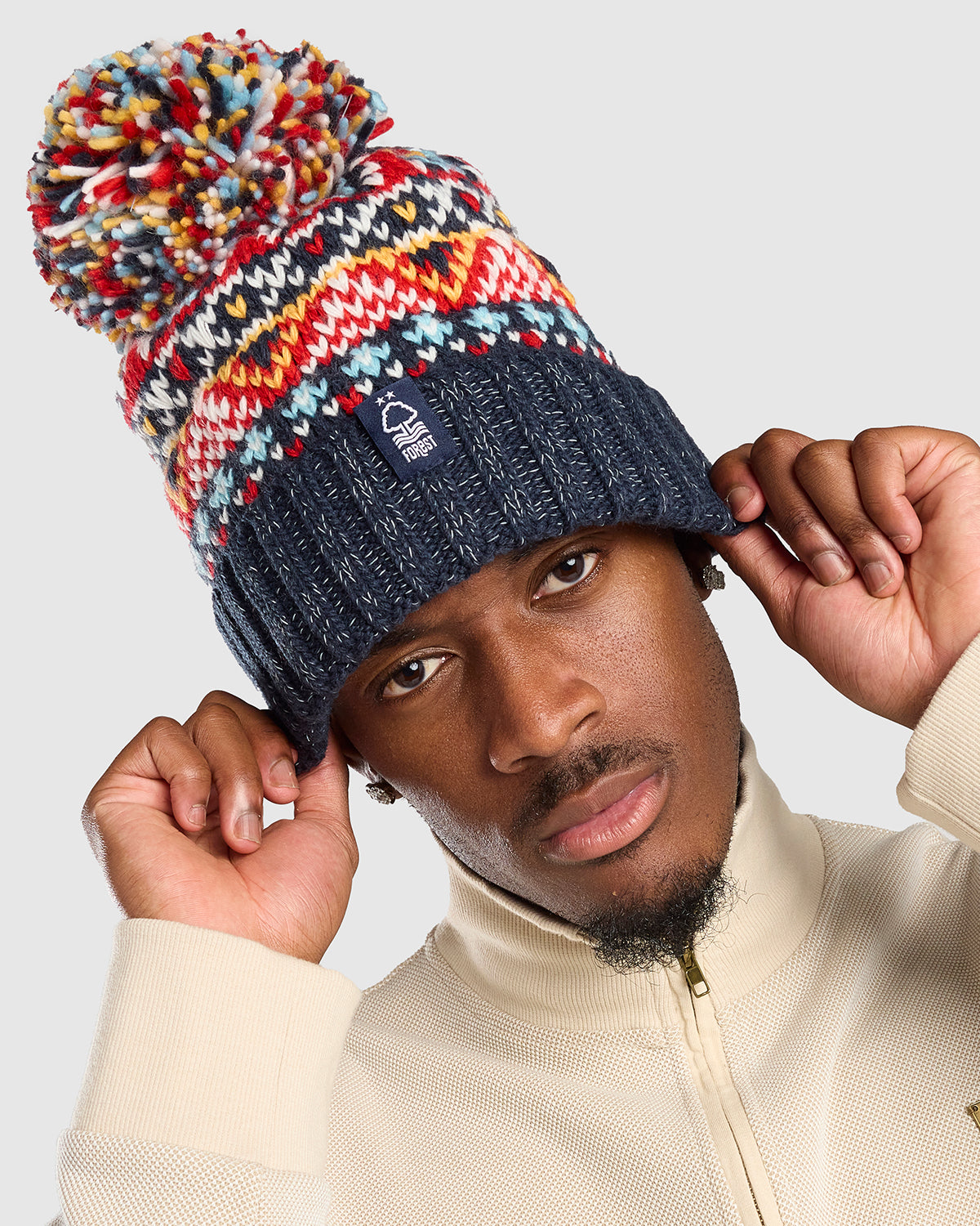 NFFC Navy Fairisle Reflective Super Bobble