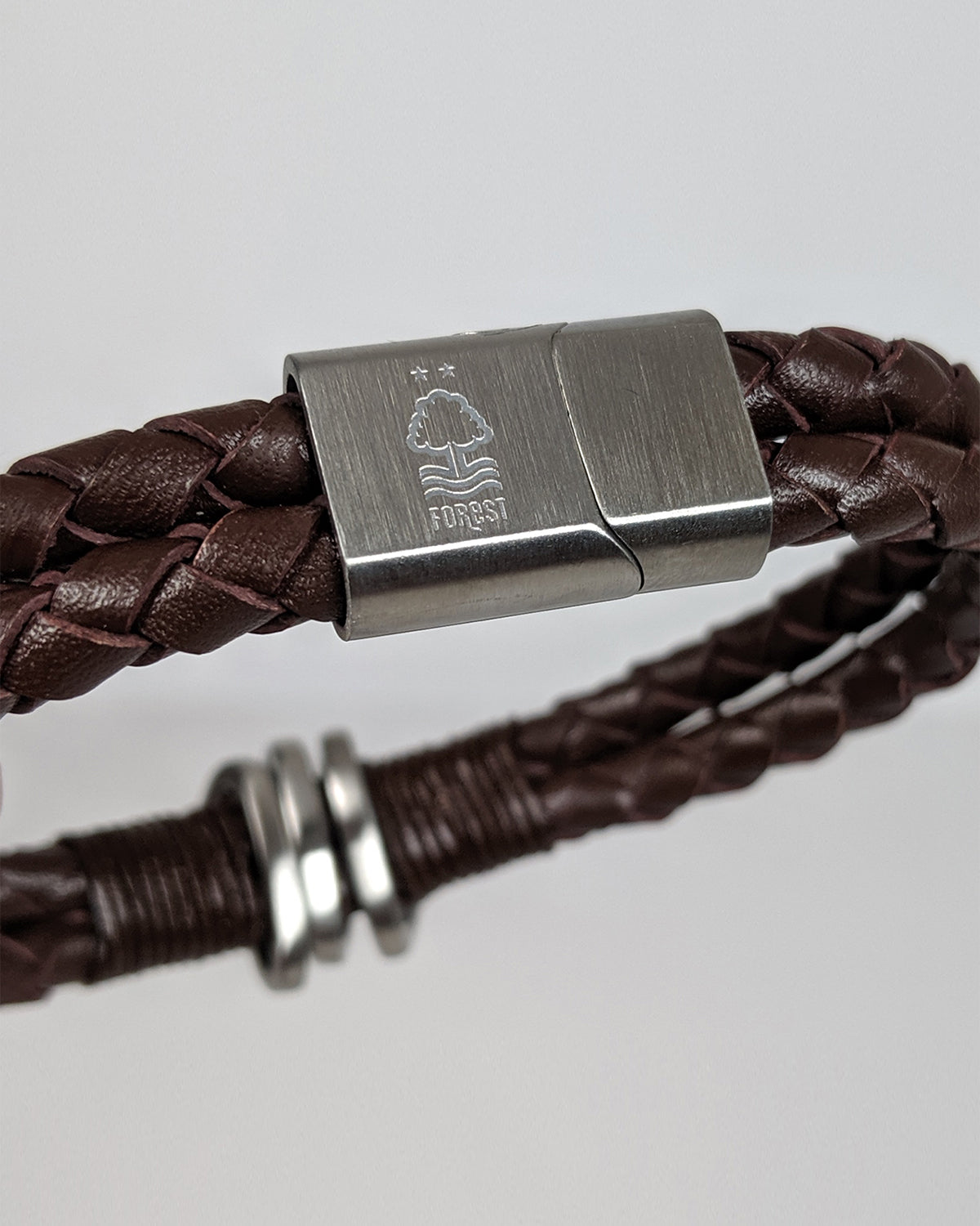NFFC Brown Leather Crest Bracelet